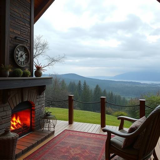 Cozy cottage with a fireplace and scenic views in Tranquility Cove