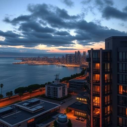 Luxury condo with city skyline view in Oceanside