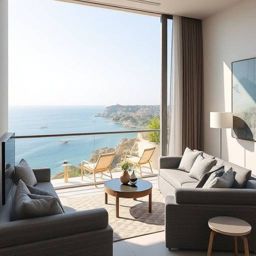 Modern apartment with ocean view balcony in Seabreeze Cove
